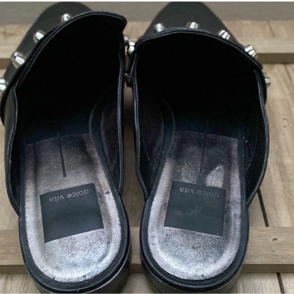 Dolce Vita Black Studded Mules - Picture 7 of 10